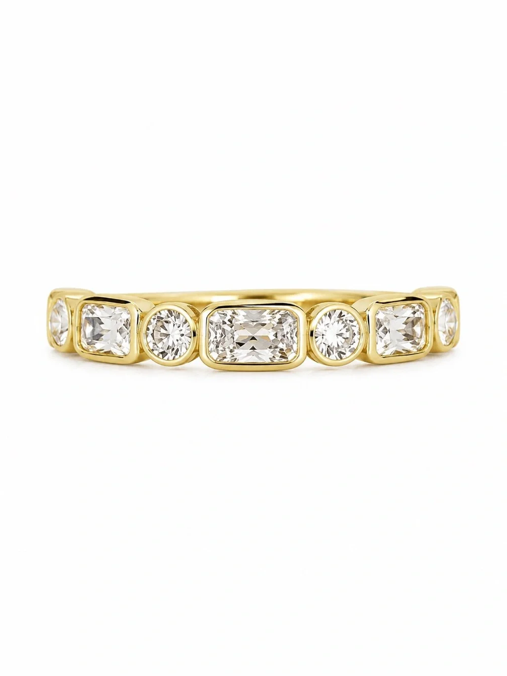 Moissanite Eternity Band Ring 2.90ctw Gold Over Sterling Stackable NWT Size 7
